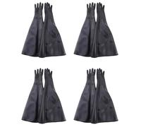 CENMEN Lot de 8 gants de sablage en caoutchouc noir à rayures abrasives pour armoire de sablage 65 x 30 cm