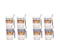 CENMEN Lot de 8 récipients hermétiques pour avoine de nuit avec cuillères et graduations