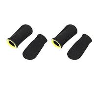 CENMEN Manches de Doigt en Fibre de une 18 Broches pour les Jeux Mobiles ÉCran de Presse Manches de Doigt Noir et Jaune (32 PièCes SéRies)
