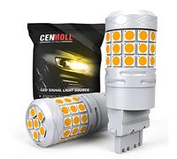 Cenmoll 3156 T25 p27W Ampoule LED Jaune Ambre, Super Lumineux 40W 2000LM 12V-24V Canbus Sans Erreur 3156 T25 p27W Ampoule LED pour Feu de Stationnement de Recul, Clignotant, Feu Arrière, Pack de 2