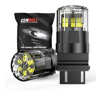 Cenmoll Ampoule LED T25 3157 blanche, 3200LM super lumineuse 12V-24V P27/7W 3156 P27W 3157 T25 de remplacement pour feux de recul, feux de freinage, feux de stationnement et feux de jour, lot de 2