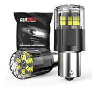 Cenmoll Ampoules LED BAU15S PY21W blanches, 3200LM super lumineuses 12V-24V BAU15S PY21W sans erreur Canbus pour feux de recul, feux de freinage, feux de stationnement et feux de jour, lot de 2