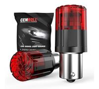 CENMOLL Ampoules LED BAU15S PY21W rouge, 3200LM super lumineuses 12V-24V BAU15S PY21W Ampoules LED de remplacement pour feux de recul, feux de freinage, feux de stationnement et feux de jour, lot de 2