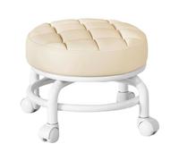 CENMOO Chaise de Tabouret Roulant, Tabouret Roulant à 360 degrés, Tabouret pivotant réglable avec roulettes, Chaise roulante Ronde, Chaise Portable sans Dossier, Chaise de Tabouret rotative pour