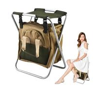 CENMOO Tabouret de jardin pliable | Siège de chaise pliable et sac de rangement de jardin - Organisateur d'outils de jardin, porte-outils de jardin, siège de chaise portable pour la pêche, le camping,