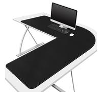 CENNBIE Tapis de bureau en cuir en forme de L,100x120x33cm Tapis de bureau double face en forme de L,Extra large Tapis de souris,Sous main bureau imperméable pour le bureau et la maison(noir)