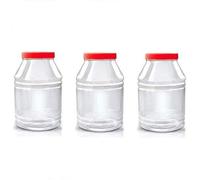 CENNET Lot de 3 bocaux de rangement ronds en plastique avec couvercle à visser - Sans BPA - Pour cuisine, herbes, épices, bonbons - 6000 ml