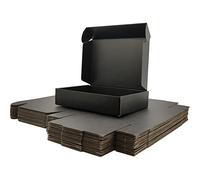 Cenoid Carton Emballage Colis 23 x 15 x 5 cm Petit Format, Lot de 25 Boîtes d'expédition Cadeaux Postal (noires)