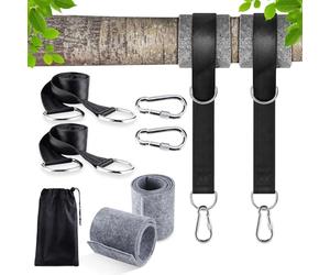 CENOVE Hamac Sangles, 2 Set Sangle Balancoire Suspendu 2x150CM Ultra Résistant avec D-Ring et Coussin Plus épais, Deux Crochets Mousquetons Charge Max 500KG pour Hamac et Balancoire de Jardin