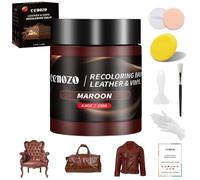 CENOZO 250g Bordeaux Kit Réparation Cuir, Teinture Cuir, Peinture Cuir Liquide, Pâte Réparatrice pour Canapé, Chaussures, Sièges de Voiture, Blouson en Cuir, Rayures et Décoloration