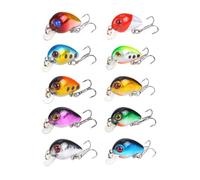 CENPEK 10 pièces leurres de pêche 3 cm/1.6g Mini Wobbler leurre de pêche appât Dur Artificiel manivelle avec boîte à matériel