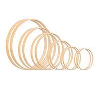 CENPEK 12 pièces de 6 tamaños de Madera de Bambú Floral Juego de Aros de Aros de Macramé para decoración de Coronas de Boda, atrapasueños (8 cm/10 cm/13 cm/15 cm/18 cm/20 cm)