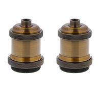 CENPEK 2 pièces E26 E27 Douille de Lampe avec Anneau d'abat-Jour, Support de Douille d'ampoule à Visser dans la Base Standard Moyenne rétro Suspension Ampoule Tenir Le Couvercle de lumière-cuivré