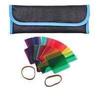 CENPEK 20 Pièces Couleur Universel Éclairage Flash Gel Filtre Ensemble avec Sac pour Appareil Photo Flash Photographie Photo Appareil Photo Flash Gels