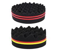 CENPEK 2pcs Magic Curl Éponge Twist Éponge Double Face Brosse À Cheveux Éponge Cheveux Éponge Twist Curl Éponge Magique Cheveux Braider Dreadlock Bobines Curl Brosse