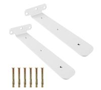 CENPEK 4 supports métalliques pour étagères flottantes en forme de L, adaptés au support de livres, d'outils et d'autres objets (blanc)