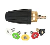 CENPEK Buse turbo rotative, 1,8 GPM 3000 PSI 035 pour nettoyeur haute pression, buse turbo rotative de 6,35 mm, connexion rapide, ensemble d'accessoires pour nettoyeur haute pression