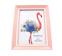 CENPEK Cadre photo en bois avec verre pour affichage de bureau et montage mural (13,2 x 18,2 cm) (rose)