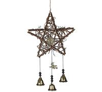 CENPEK Carillon à Vent de sorcière Vintage - Cloches Magiques pour décoration Wiccan - Protection hexagonale pour Les Amoureux de la Famille et Les Amis - Cadeau de Pendaison de crémaillère