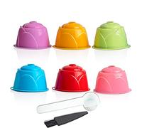 CENPEK Colorfull Lot de 6 filtres à café réutilisables pour machines Nes-cafe avec 1 cuillère à café et 1 brosse de nettoyage