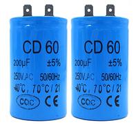 CENPEK Condensateur de démarrage de moteur CD60 Condensateur de fonctionnement rond 50x100mm pour moteur électrique et Machine à laver-200UF