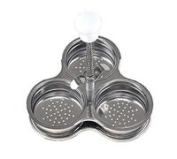 CENPEK Cuiseur à œufs pochés à Trois grilles en Acier Inoxydable, Moule à œufs pochés,coquetiers pochés en Acier Inoxydable antiadhésif avec Trous pour Accessoires de Cuisine (Argent)