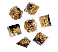 CENPEK Ensemble de dés DND en résine avec boîte Cadeau, dés de Jeu de rôle polyédriques et RPG à Bord Tranchant Rouge