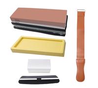 CENPEK Ensemble de Pierres à aiguiser pour Couteaux - Kit de Pierre à aiguiser Professionnelle avec Grain 400/1000 3000/8000, Base en Bambou, Guide d'angle, Bandes de Cuir