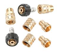 CENPEK Kit d'adaptateur pour Nettoyeur Haute Pression 8 pièces, raccords à Connexion Rapide pour Tuyau d'arrosage, Pivot M22 à Connexion Rapide 3/8 Pouces, 3/4 Pouces à libération Rapide
