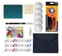 CENPEK Kit de 95 outils de découpe rotatifs comprenant un cutter rotatif et un tapis pour patchwork, une règle, un sac de rangement pour sculpture, des lames de cutter rotatif, matelassage