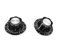CENPEK KNOB-A03 Lot de 10 boutons de contrôle de potentiomètre pour guitare électrique Noir 27 x 16 mm (DH) + 10 feuilles d'échelle 0-100