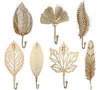 CENPEK Lot 7 Crochets Créatifs Forme Feuille Nordique - Décoration Murale en Fonte Style Rétro - Pour Accrocher Des Clés, Chapeaux et Des Bijoux Pour Cuisine, Salle de Bain