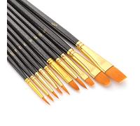 CENPEK Lot de 10 pinceaux de peinture professionnels en nylon pour peinture acrylique, huile, aquarelle, gouache