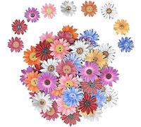 CENPEK Lot de 100 boutons en bois en forme de chrysanthème pour cardigans, mélange aléatoire en forme de tournesol, 25 mm, pour tricoter, vêtements de bébé, couture, travaux manuels, scrapbooking