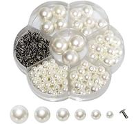 CENPEK Lot de 127 rivets en plastique blanc avec base pour loisirs créatifs, décoration, vêtements, accessoires - 6 mm, 8 mm, 10 mm, 12 mm, 14 mm, 16 mm