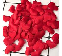 CENPEK Lot de 2 000 pétales de fleurs artificielles en tissu satiné en forme de cœur pour décoration de mariage, fête d'anniversaire, confettis (rouge)