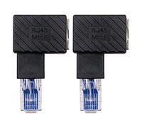 CENPEK Lot de 2 adaptateurs coudés RJ45 mâle à 90 degrés vers RJ45 femelle compatible avec les câbles RJ45 Cat5e Cat6 standards RJ45 (angle droit)