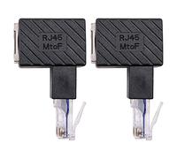 CENPEK Lot de 2 adaptateurs coudés RJ45 mâle à 90 degrés vers RJ45 femelle compatible avec les câbles Cat5e Cat6 standards RJ45 (coudés vers le haut)