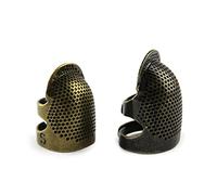 CENPEK Lot de 2 dés à coudre réglables en cuivre pour protéger les doigts des doigts - Accessoires de couture (S + M)