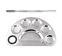 CENPEK Lot de 2 palettes de maquillage en acier inoxydable Morphe avec spatule de maquillage pour fond de teint, fard à paupières, nail art