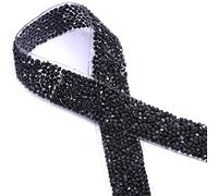 CENPEK Lot de 2 rouleaux de ruban à strass de 90 cm de long pour décoration de gâteaux de mariage, d'anniversaire, loisirs créatifs, 2 cm de large (noir)