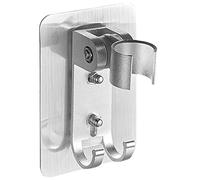 CENPEK Lot de 2 Supports de pommeau de Douche sans perçage en Aluminium avec 2 Crochets, Support de Douche réglable à 90 degrés, Support de Non marquant, avec Support adhésif Puissant