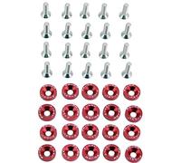 CENPEK Lot de 20 boulons de rondelle de pare-chocs M6 x 20 mm 6061 T6 en aluminium CNC de qualité supérieure. Kit de fixation pour baie moteur (rouge)