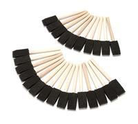 CENPEK Lot de 20 pinceaux de peinture en mousse - Manche en bois - Outil de peinture pour acrylique, huiles, taches et aquarelles - Fournitures d'art et d'artisanat