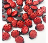 CENPEK Lot de 200 boutons coccinelle en résine - Accessoires pour loisirs créatifs