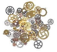 CENPEK Lot de 200 g de pignons et engrenages - Breloques Steampunk - Accessoires assortis - Pour travaux manuels et fabrication de bijoux