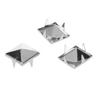CENPEK Lot de 200 rivets carrés en métal en forme de pyramide pour maroquinerie, bricolage, vêtements, sacs, sacs à main - 10 mm, argent