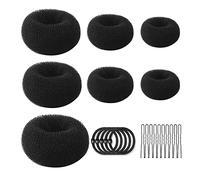 CENPEK Lot de 22 accessoires de coiffure en forme de donut pour chignon - Noir