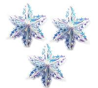 CENPEK Lot de 3 décorations de Noël en forme de flocon de neige irisé à suspendre pour sapin de Noël, décoration de fête de mariage, 40 cm