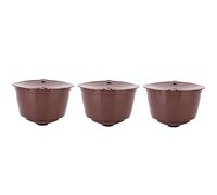 CENPEK Lot de 3 filtres à capsules de café réutilisables pour capsules de café D-o-l-c-e G-u-s-t-o Nes-cafe pour maison, cuisine, bureau, usage extérieur (marron)